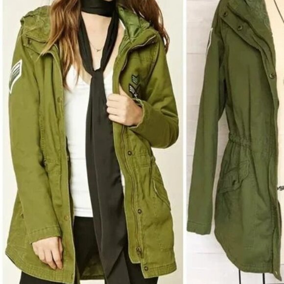 Military Style Parka / Anorak jacket / coat with patches! - Picture 2 of 16